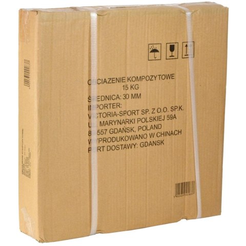 OBCIĄŻENIE BETONOWE 15 KG ENERO FIT fi29,5 OBCIĄŻENIE BETONOWE 15 KG ENERO FIT fi29,5