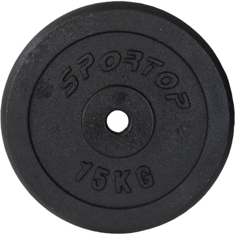 OBCIĄŻENIE ŻELIWNE CZARNE 15 KG ENERO FIT fi26,5 OBCIĄŻENIE ŻELIWNE CZARNE 15 KG ENERO FIT fi26,5