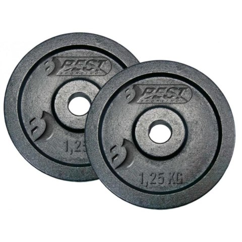 OBCIĄŻENIE ŻELIWNE CZARNE 2x1,25 KG BEST SPORTING fi 30mm OBCIĄŻENIE ŻELIWNE CZARNE 2x1,25 KG BEST SPORTING fi 30mm