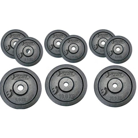 OBCIĄŻENIE ŻELIWNE CZARNE 2x1,25 KG BEST SPORTING fi 30mm OBCIĄŻENIE ŻELIWNE CZARNE 2x1,25 KG BEST SPORTING fi 30mm