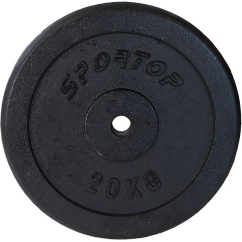 OBCIĄŻENIE ŻELIWNE CZARNE 20 KG ENERO FIT fi26,5 OBCIĄŻENIE ŻELIWNE CZARNE 20 KG ENERO FIT fi26,5
