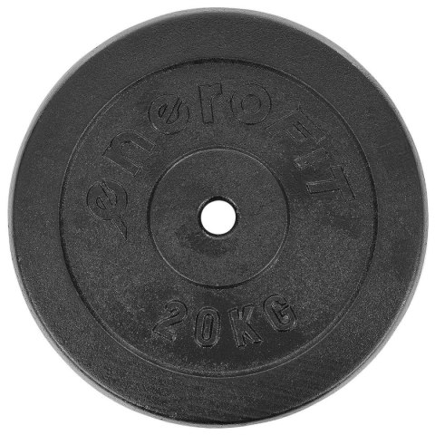OBCIĄŻENIE ŻELIWNE CZARNE 20 KG ENERO FIT fi26,5 OBCIĄŻENIE ŻELIWNE CZARNE 20 KG ENERO FIT fi26,5