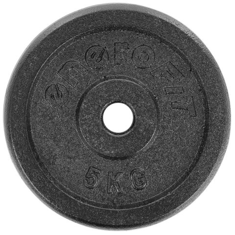OBCIĄŻENIE ŻELIWNE CZARNE 5 KG ENERO FIT fi26,5 OBCIĄŻENIE ŻELIWNE CZARNE 5 KG ENERO FIT fi26,5