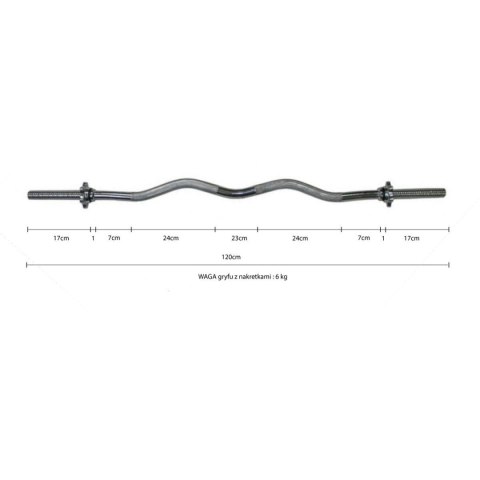 GRYF LEKKO ŁAMANY 120CM ENERO FIT fi28 GRYF LEKKO ŁAMANY 120CM ENERO FIT fi28