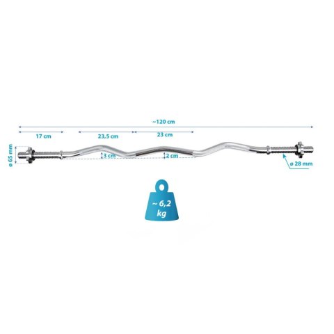 GRYF LEKKO ŁAMANY 120CM ENERO FIT fi28 GRYF LEKKO ŁAMANY 120CM ENERO FIT fi28