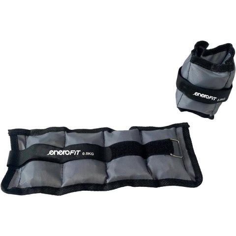 OBCIĄŻENIE NA PRZEGUBY SZARE 1KG (2x0,5KG) ENERO FIT OBCIĄŻENIE NA PRZEGUBY SZARE 1KG (2x0,5KG) ENERO FIT