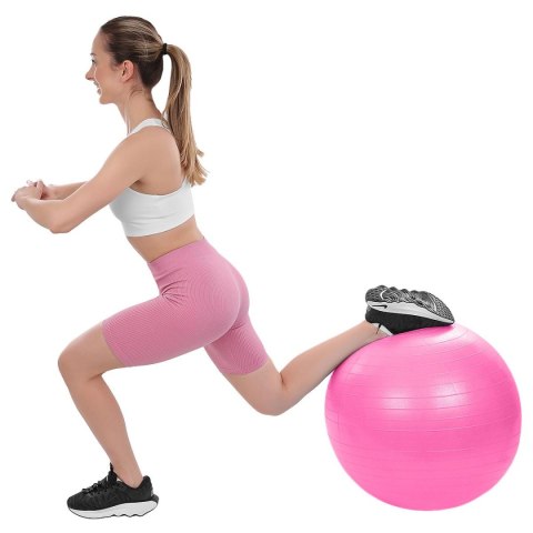 PIŁKA GIMNASTYCZNA DO ĆWICZEŃ FITNESS 65CM ANTIBURST RÓŻOWA PIŁKA GIMNASTYCZNA DO ĆWICZEŃ FITNESS 65CM ANTIBURST RÓŻOWA