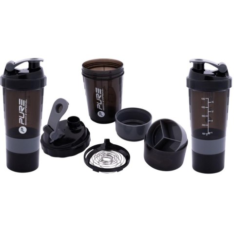 BIDON FITNESS SHAKER 500ML BLACK GREY PURE 2 IMPROVE BIDON FITNESS SHAKER 500ML BLACK GREY PURE 2 IMPROVE