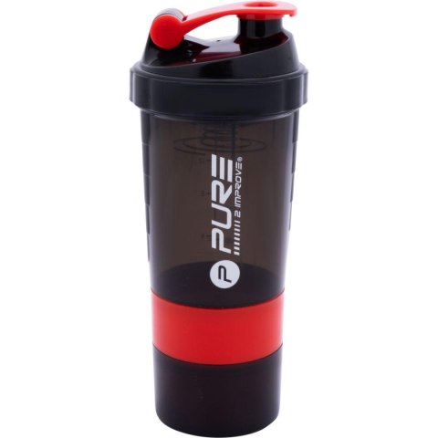 BIDON FITNESS SHAKER 500ML GREY RED PURE 2 IMPROVE BIDON FITNESS SHAKER 500ML GREY RED PURE 2 IMPROVE