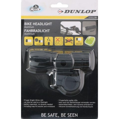 LAMPKA ROWEROWA PRZEDNIA 2w1 DUNLOP 9 LED LAMPKA ROWEROWA PRZEDNIA 2w1 DUNLOP 9 LED