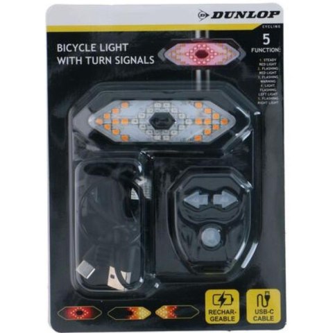 LAMPKA ROWEROWA TYŁ Z SYGNALIZATOREM LED ŁADOWANIE USB DUNLOP LAMPKA ROWEROWA TYŁ Z SYGNALIZATOREM LED ŁADOWANIE USB DUNLOP