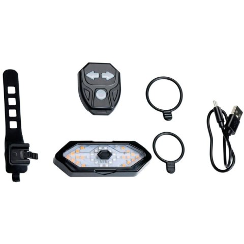 LAMPKA ROWEROWA TYŁ Z SYGNALIZATOREM LED ŁADOWANIE USB DUNLOP LAMPKA ROWEROWA TYŁ Z SYGNALIZATOREM LED ŁADOWANIE USB DUNLOP