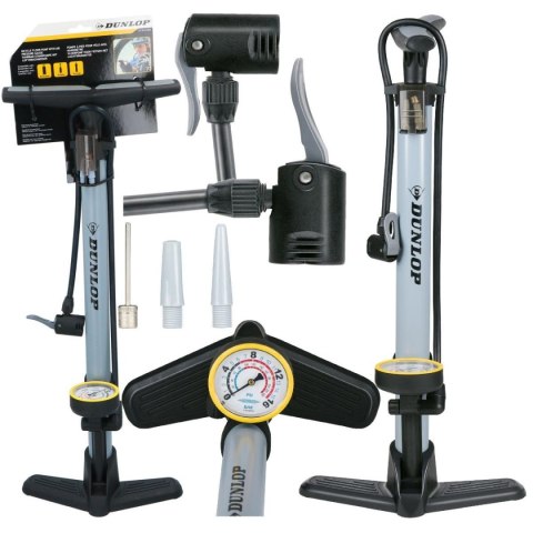 POMPKA WARSZTATOWO ROWEROWA DUNLOP 230Psi (16Bar) Z MANOMETREM SZARA POMPKA WARSZTATOWO ROWEROWA DUNLOP 230Psi (16Bar) Z MANOMETREM SZARA