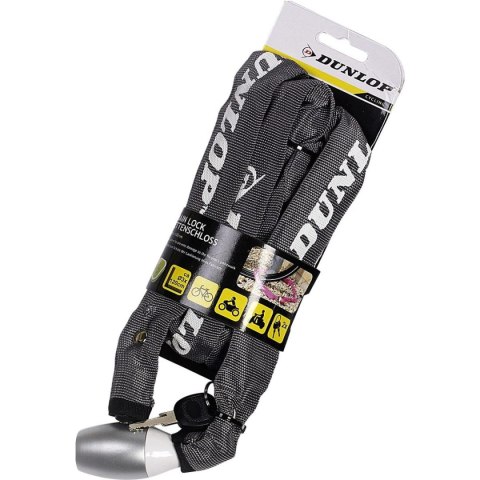 ZAPIĘCIE ROWEROWE DUNLOP ŁAŃCUCH NA ZAMEK DŁ.120CM - SZARY ZAPIĘCIE ROWEROWE DUNLOP ŁAŃCUCH NA ZAMEK DŁ.120CM - SZARY