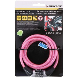 ZAPIĘCIE ROWEROWE DUNLOP SPIRALNE SZYFR 0.6x120CM - RÓŻ