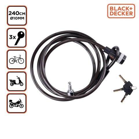 ZAPIĘCIE ROWEROWE LINKA NA ZAMEK 10x2400MM FAMILY BLACK+DECKER ZAPIĘCIE ROWEROWE LINKA NA ZAMEK 10x2400MM FAMILY BLACK+DECKER
