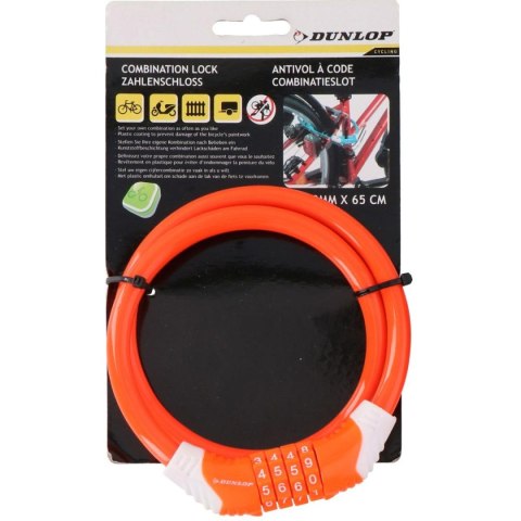ZAPIĘCIE ROWEROWE SPIRALNE NA SZYFR 10MMx65CM DUNLOP POMARAŃCZOWE ZAPIĘCIE ROWEROWE SPIRALNE NA SZYFR 10MMx65CM DUNLOP POMARAŃCZOWE