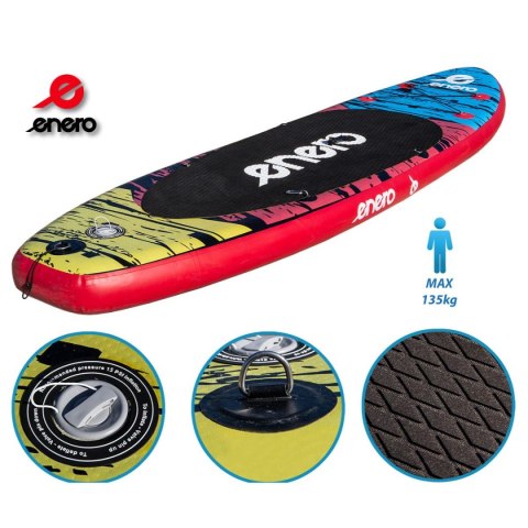 ZESTAW - DESKA SUP 135KG DMUCHANA ENERO 300x76x15CM BLACK ZESTAW - DESKA SUP 135KG DMUCHANA ENERO 300x76x15CM BLACK