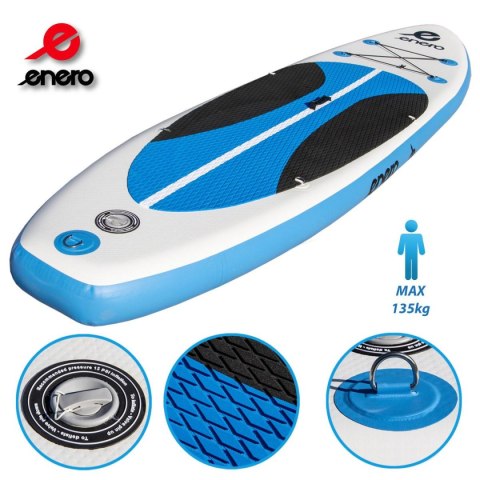 ZESTAW - DESKA SUP 135KG DMUCHANA ENERO 300x76x15CM BLUE ZESTAW - DESKA SUP 135KG DMUCHANA ENERO 300x76x15CM BLUE