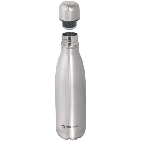 BUTELKA TERMICZNA TURYSTYCZNA ALPINA 450ML SREBRNA BUTELKA TERMICZNA TURYSTYCZNA ALPINA 450ML SREBRNA