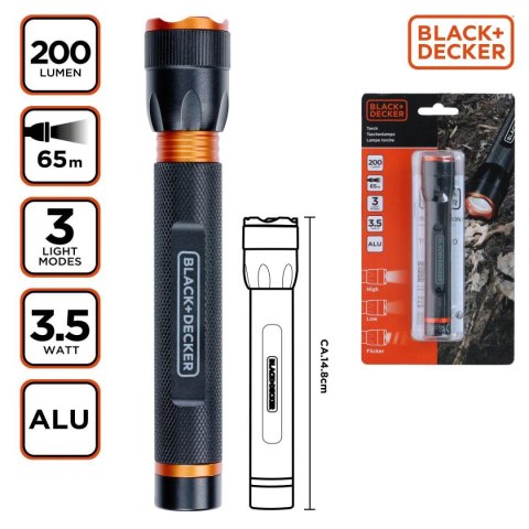 LATARKA TAKTYCZNA ALUMINIOWA 3,5W 200LUMENÓW BLACK + DECKER LATARKA TAKTYCZNA ALUMINIOWA 3,5W 200LUMENÓW BLACK + DECKER