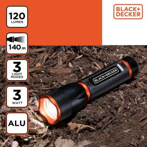 LATARKA TAKTYCZNA ALUMINIOWA 3W 120LUMENÓW BLACK + DECKER LATARKA TAKTYCZNA ALUMINIOWA 3W 120LUMENÓW BLACK + DECKER