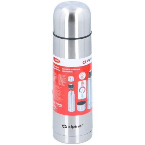 TERMOS TERMICZNY TURYSTYCZNY ALPINA 750ML SREBRNY TERMOS TERMICZNY TURYSTYCZNY ALPINA 750ML SREBRNY