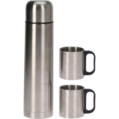 TERMOS TURYSTYCZNY 1000ML Z 2 KUBKAMI SREBRNY TERMOS TURYSTYCZNY 1000ML Z 2 KUBKAMI SREBRNY