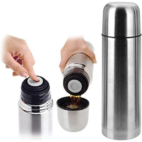 TERMOS TURYSTYCZNY 1000ML Z 2 KUBKAMI SREBRNY TERMOS TURYSTYCZNY 1000ML Z 2 KUBKAMI SREBRNY