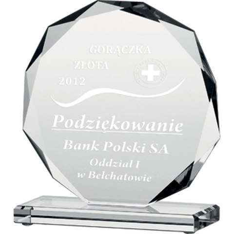 Trofeum szklane grawerowane H19 cm Trofeum szklane grawerowane H19 cm