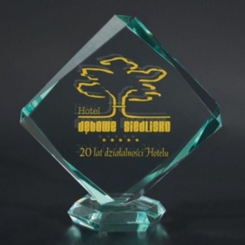 Trofeum szklane grawerowane z etui +wypełnianie farbą Trofeum szklane grawerowane z etui +wypełnianie farbą