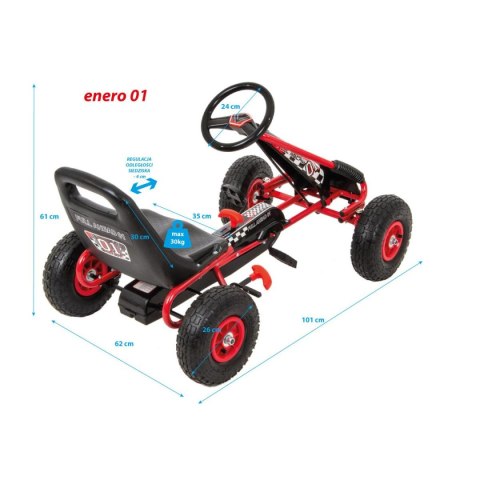 GOKART AUTO NA PEDAŁY ENERO 01 CZERWONY GOKART AUTO NA PEDAŁY ENERO 01 CZERWONY
