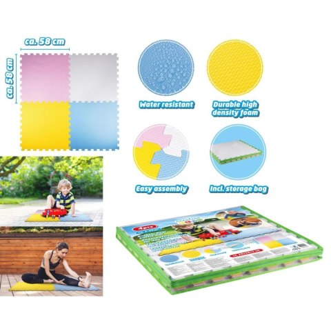 MATA PUZZLE PIANKOWE EVA 60X60 KOLORY 4 ELEMENTY Z TORBĄ MATA PUZZLE PIANKOWE EVA 60X60 KOLORY 4 ELEMENTY Z TORBĄ