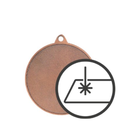 Medal brązowy z miejscem na emblemat 50 mm - medal stalowy z grawerem na laminacie Medal brązowy z miejscem na emblemat 50 mm - medal stalowy z grawerem na laminacie