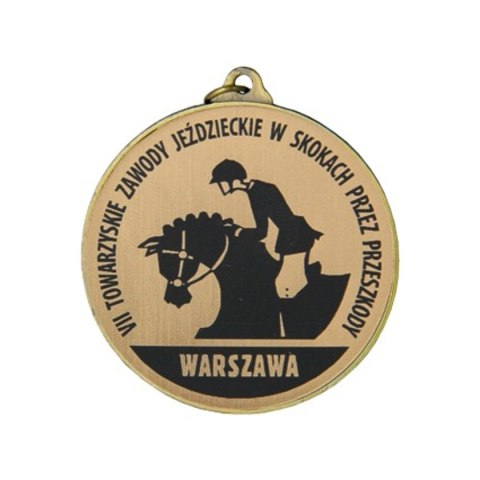 Medal złoty z miejscem na emblemat 25 mm - medal stalowy z grawerem na laminacie Medal złoty z miejscem na emblemat 25 mm - medal stalowy z grawerem na laminacie