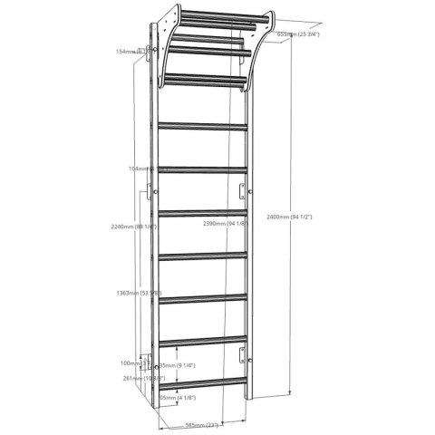 DRABINKA GIMNASTYCZNA DREWNIANO METALOWA Z DREWNIANYM DRĄŻKIEM BENCHK 711W DRABINKA GIMNASTYCZNA DREWNIANO METALOWA Z DREWNIANYM DRĄŻKIEM BENCHK 711W
