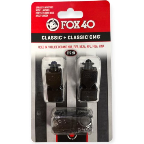 GWIZDEK FOX 40 CLASSIC I CLASSIC CMG CZARNY ZE SZNUREKIEM 2 PACK GWIZDEK FOX 40 CLASSIC I CLASSIC CMG CZARNY ZE SZNUREKIEM 2 PACK