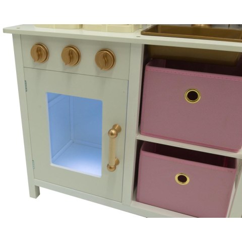 KUCHNIA DREWNIANA DLA DZIECI LAMPKA LED 60x30x88,5CM BIAŁO RÓŻOWA KUCHNIA DREWNIANA DLA DZIECI LAMPKA LED 60x30x88,5CM BIAŁO RÓŻOWA