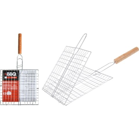 RUSZT DO GRILLA 21x23CM Z DREWNIANĄ RĄCZKĄ RUSZT DO GRILLA 21x23CM Z DREWNIANĄ RĄCZKĄ