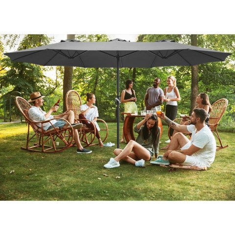PARASOL OGRODOWY XXXL 2.7x4.6M SZARY SASKA GARDEN PARASOL OGRODOWY XXXL 2.7x4.6M SZARY SASKA GARDEN
