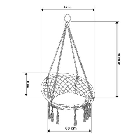 HAMAK AŻUROWY FOTEL WISZĄCY BOCIANIE GNIAZDO 80x60CM Z PODUSZKĄ MIODOWY HAMAK AŻUROWY FOTEL WISZĄCY BOCIANIE GNIAZDO 80x60CM Z PODUSZKĄ MIODOWY