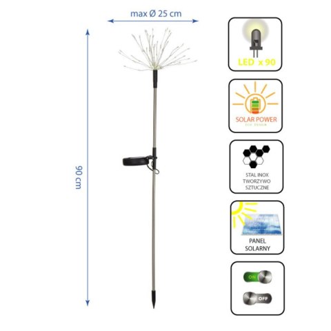 LAMPA SOLARNA DMUCHAWIEC DRZEWKO FAJERWERKI 80CM 90 LED LAMPA SOLARNA DMUCHAWIEC DRZEWKO FAJERWERKI 80CM 90 LED
