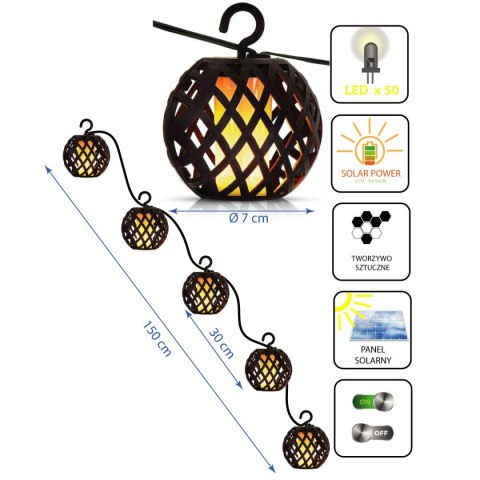 LAMPA SOLARNA KULE OGNIOWE 7CM 5SZT LAMPA SOLARNA KULE OGNIOWE 7CM 5SZT