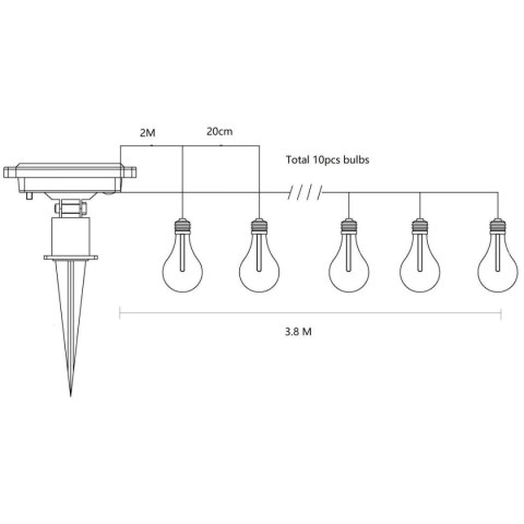 LAMPA SOLARNA OGRODOWA GIRLANDA ŁAŃCUCH SOLARNY 4,9M 40LED CIEPŁY BIAŁY LAMPA SOLARNA OGRODOWA GIRLANDA ŁAŃCUCH SOLARNY 4,9M 40LED CIEPŁY BIAŁY
