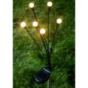 LAMPA SOLARNA TAŃCZĄCE NA WIETRZE KULECZKI BIAŁE 6 LED 72CM