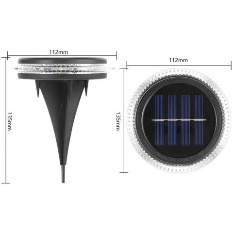LAMPY SOLARNE DYSKOWE DO WBICIA W GRUNT LUB MONTAŻU NA ŚCIANIE 2SZT LAMPY SOLARNE DYSKOWE DO WBICIA W GRUNT LUB MONTAŻU NA ŚCIANIE 2SZT