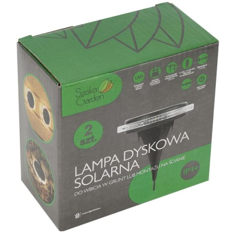 LAMPY SOLARNE DYSKOWE DO WBICIA W GRUNT LUB MONTAŻU NA ŚCIANIE 2SZT LAMPY SOLARNE DYSKOWE DO WBICIA W GRUNT LUB MONTAŻU NA ŚCIANIE 2SZT