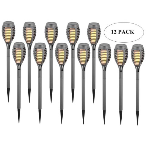 POCHODNIA LAMPA SOLARNA TAŃCZĄCE PŁOMYKI 12 LED SMD 7,5x7,5x46,5CM SZARA - 12szt POCHODNIA LAMPA SOLARNA TAŃCZĄCE PŁOMYKI 12 LED SMD 7,5x7,5x46,5CM SZARA - 12szt