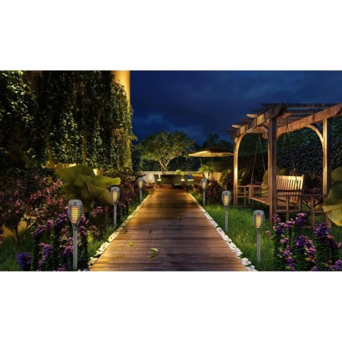 POCHODNIA LAMPA SOLARNA TAŃCZĄCE PŁOMYKI 12 LED SMD 7,5x7,5x46,5CM SZARA - 12szt POCHODNIA LAMPA SOLARNA TAŃCZĄCE PŁOMYKI 12 LED SMD 7,5x7,5x46,5CM SZARA - 12szt