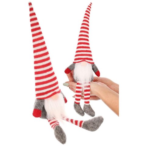 SKRZAT GNOM DEKORACYJNY SIEDZĄCY 30+10 CM Z CZAPKĄ I NÓŻKAMI W PASKI SKRZAT GNOM DEKORACYJNY SIEDZĄCY 30+10 CM Z CZAPKĄ I NÓŻKAMI W PASKI